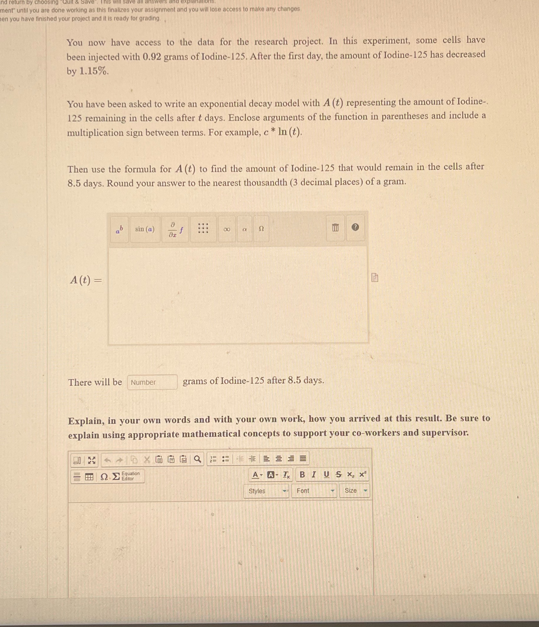 and return by choosing "Quit & Save". This will save all answers