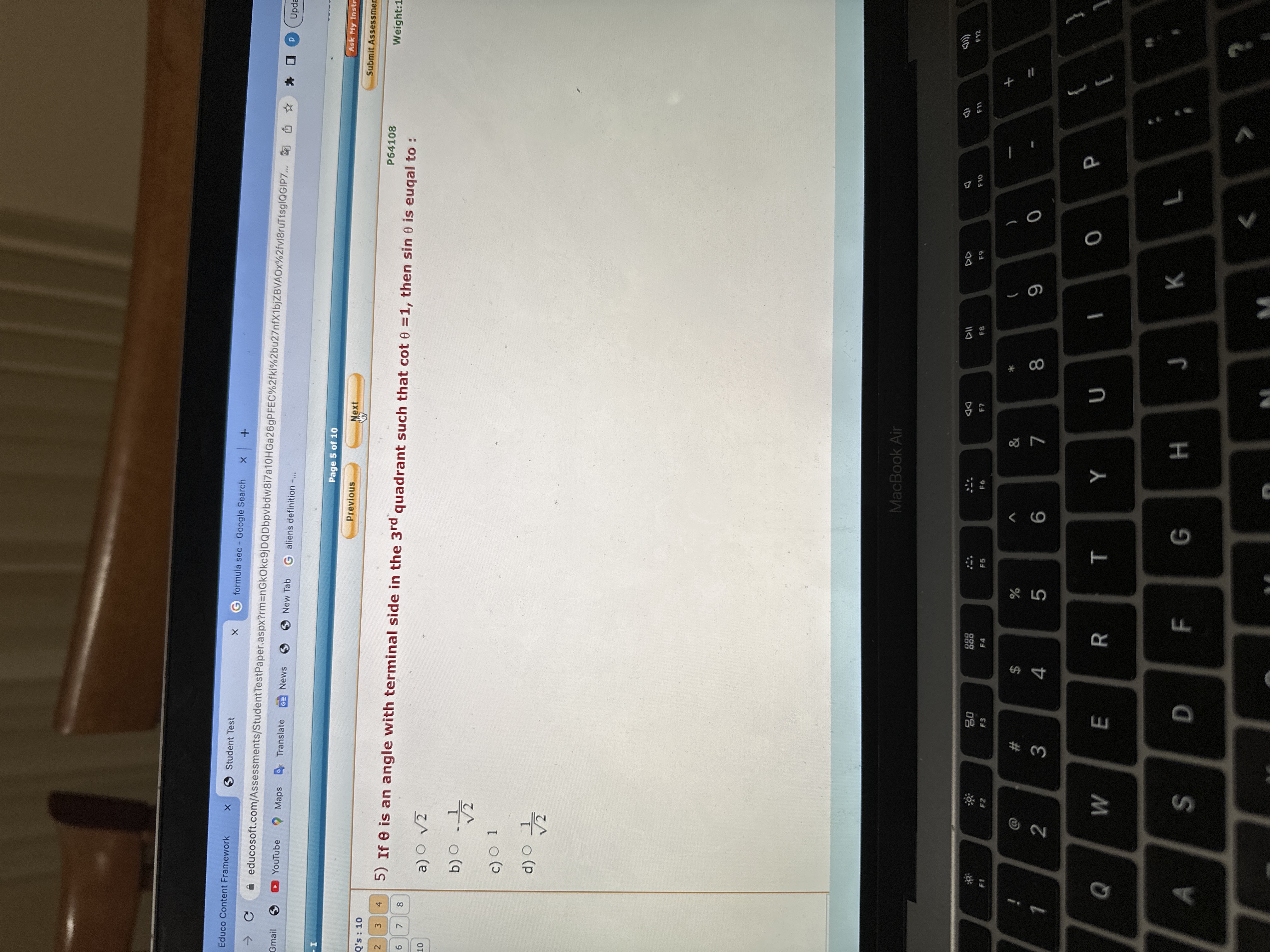 Educo Content Framework X C Gmail YouTube Student Test G formula sec