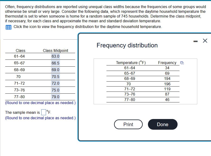 Often, frequency distributions are reported using unequal class widths because the frequencies