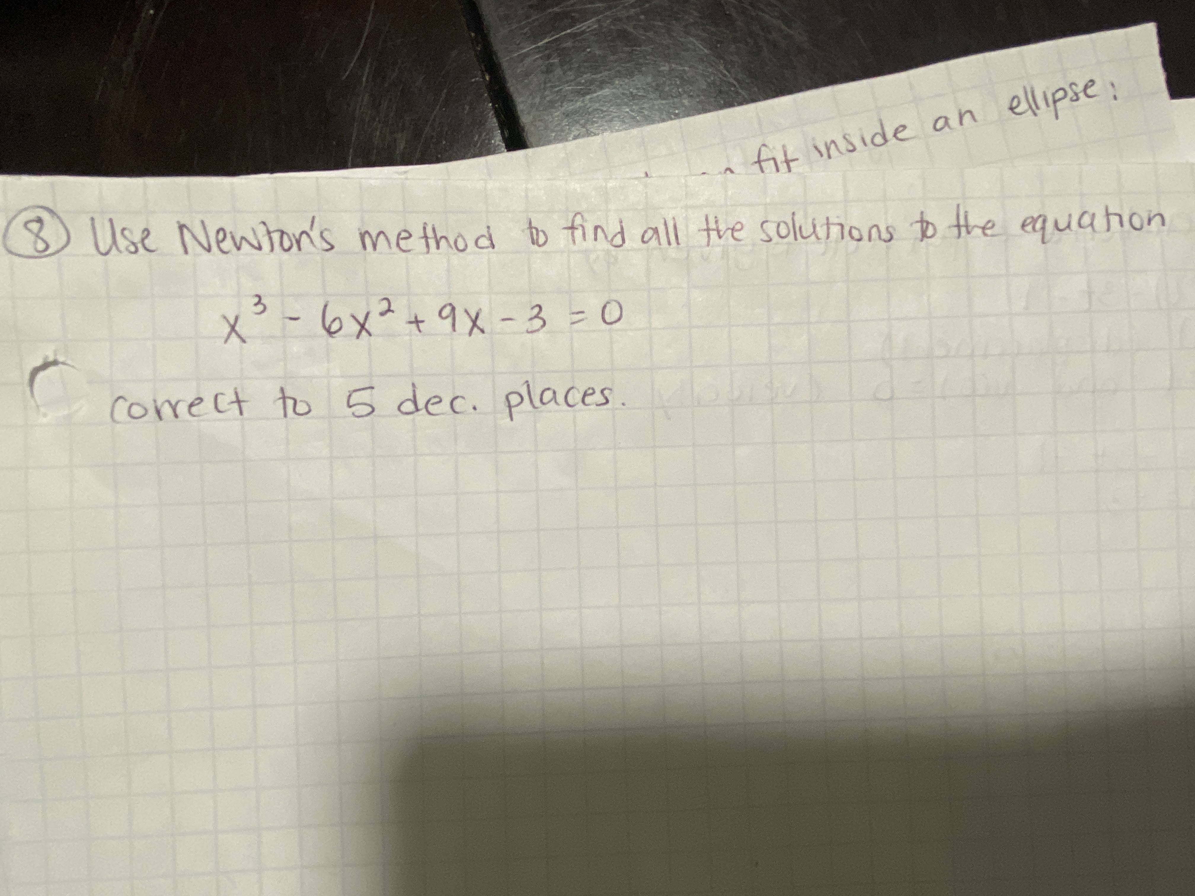 fit inside an ellipse: Use Newton's method to find all the solutions