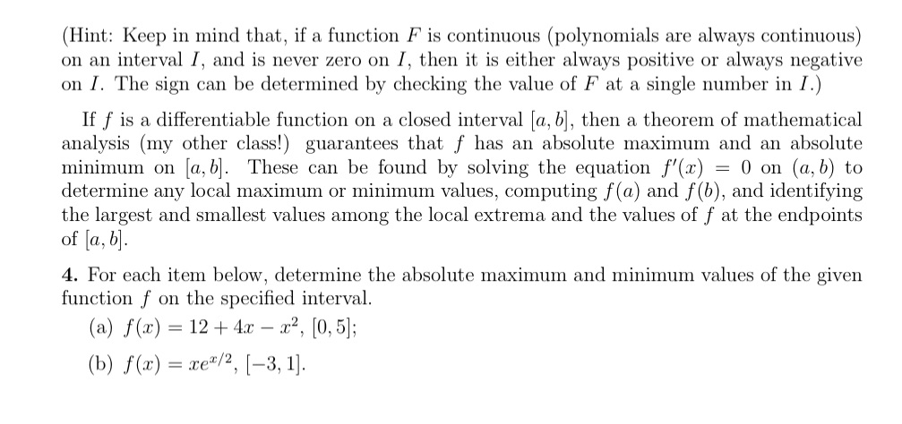 (Hint: Keep in mind that, if a function F is continuous (polynomials