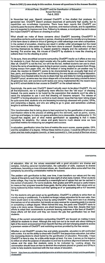 There is ONE (1) case study in this section. Answer all questions