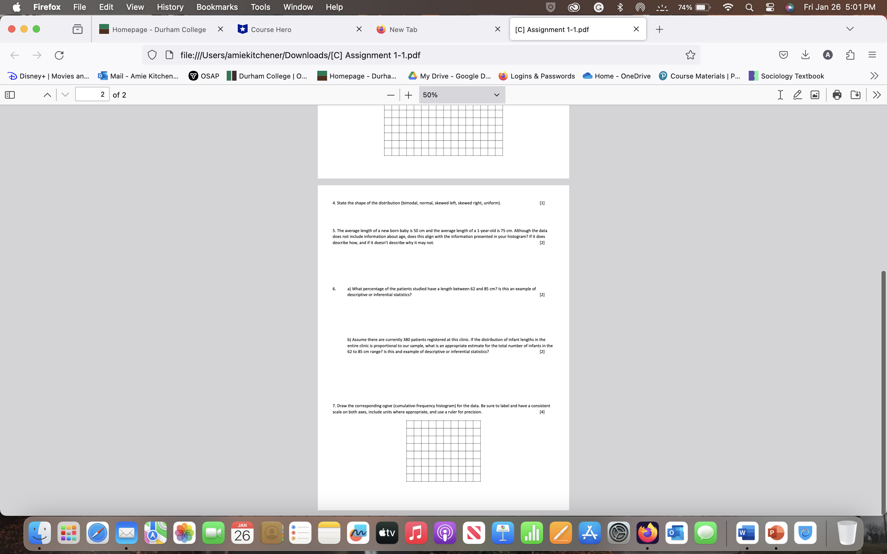 College Course Hero D New Tab [C] Assignment 1-1.pdf G + 74%