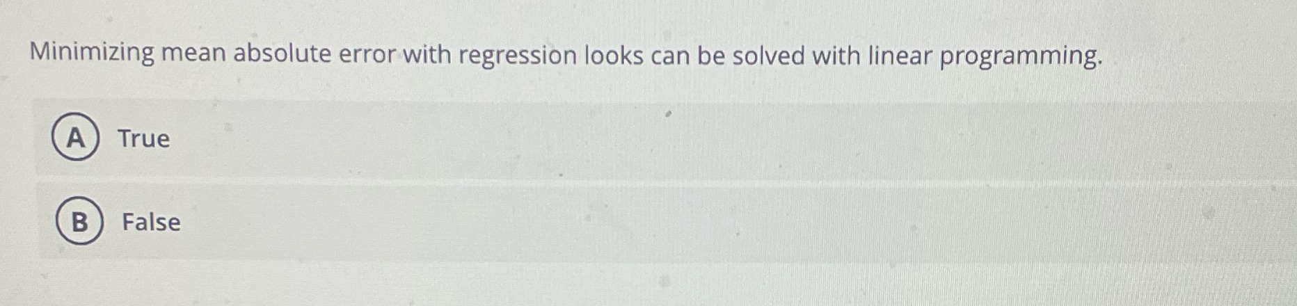 Minimizing mean absolute error with regression looks can be solved with linear