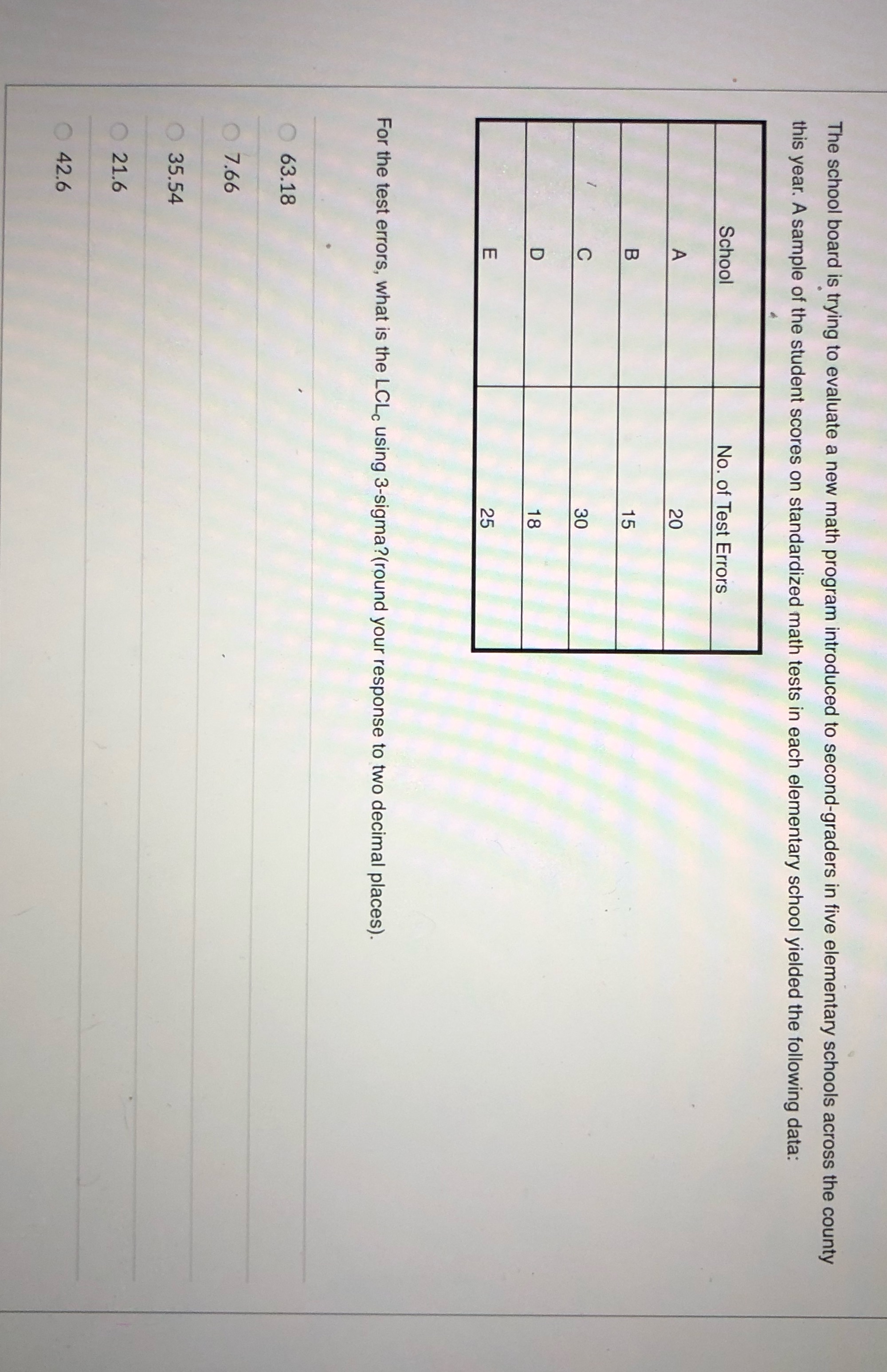 The school board is trying to evaluate a new math program introduced