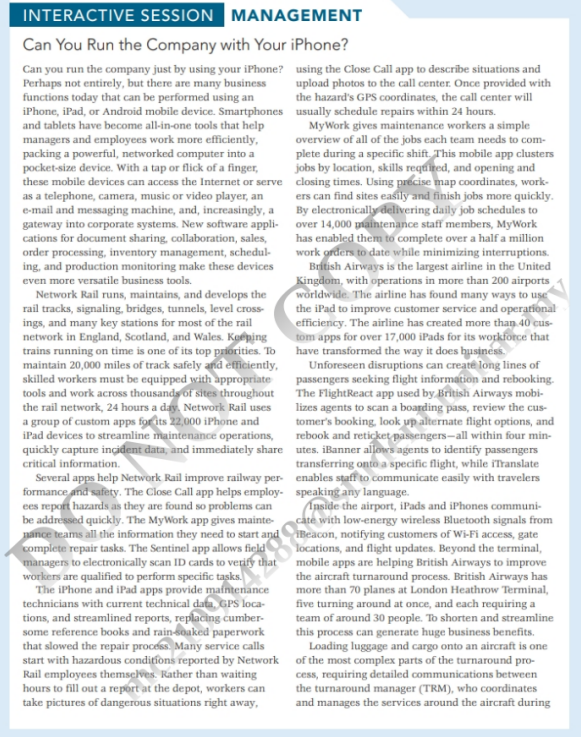 INTERACTIVE SESSION MANAGEMENT Can You Run the Company with Your iPhone? Can