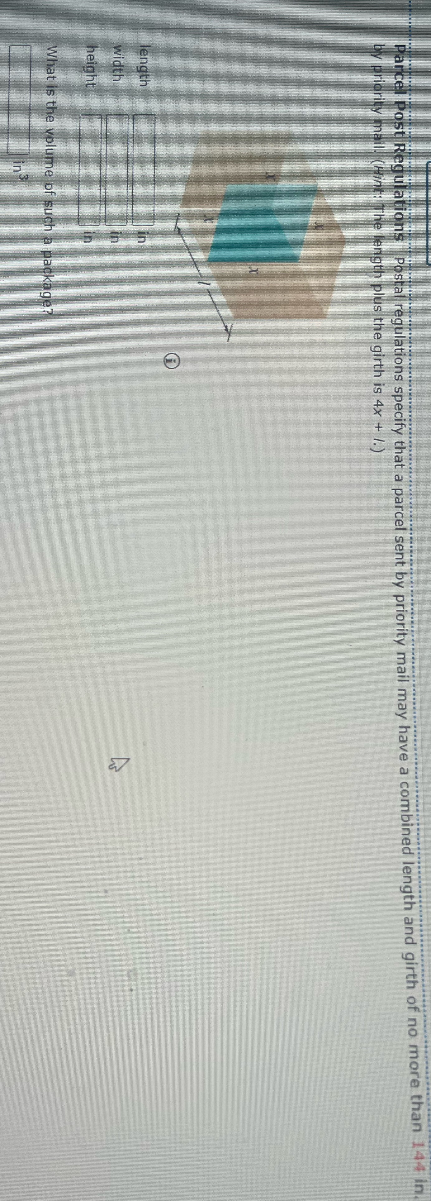 Parcel Post Regulations Postal regulations specify that a parcel sent by priority