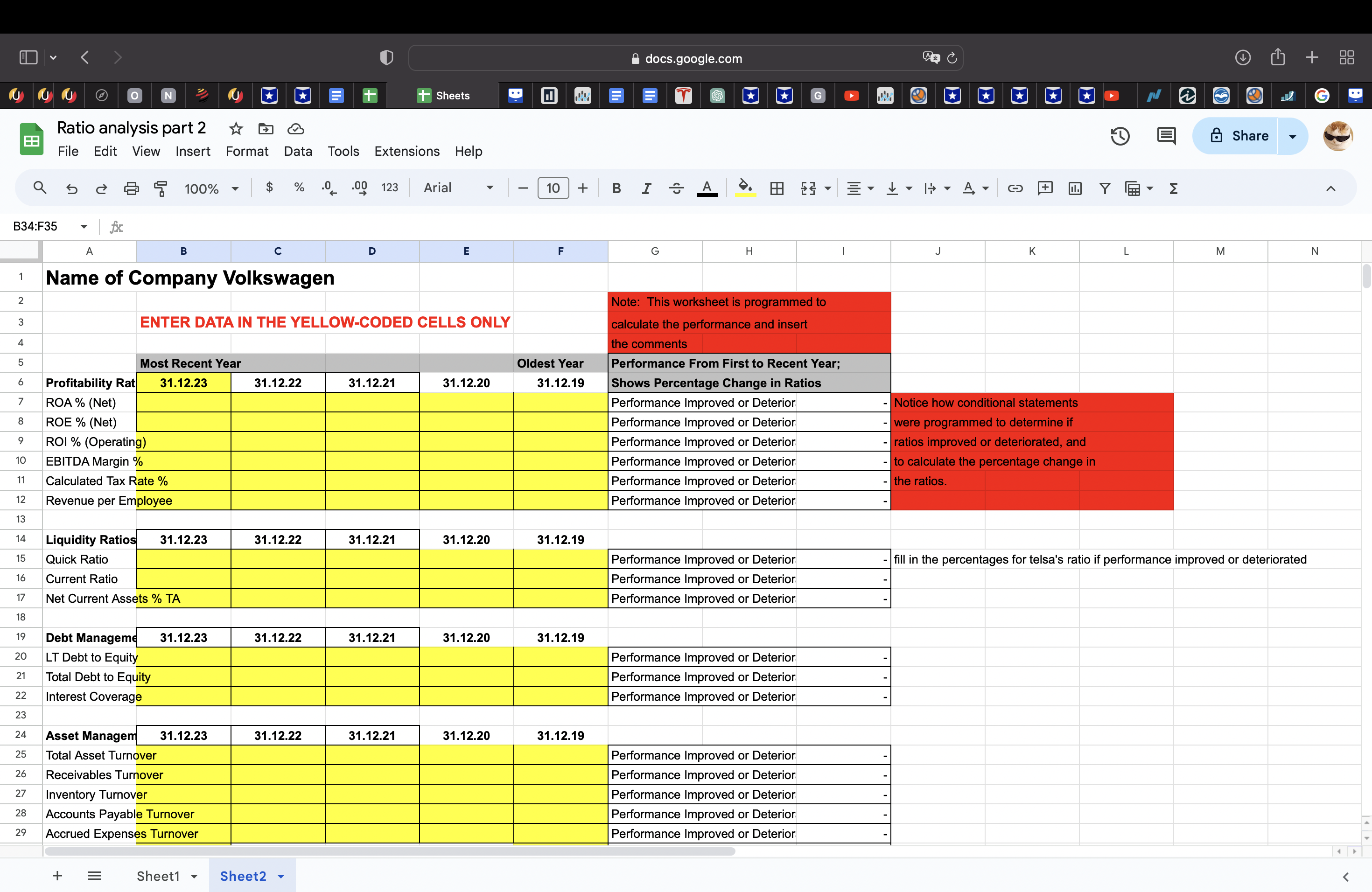 N Ratio analysis part 2 File Edit View Insert 5 < 8