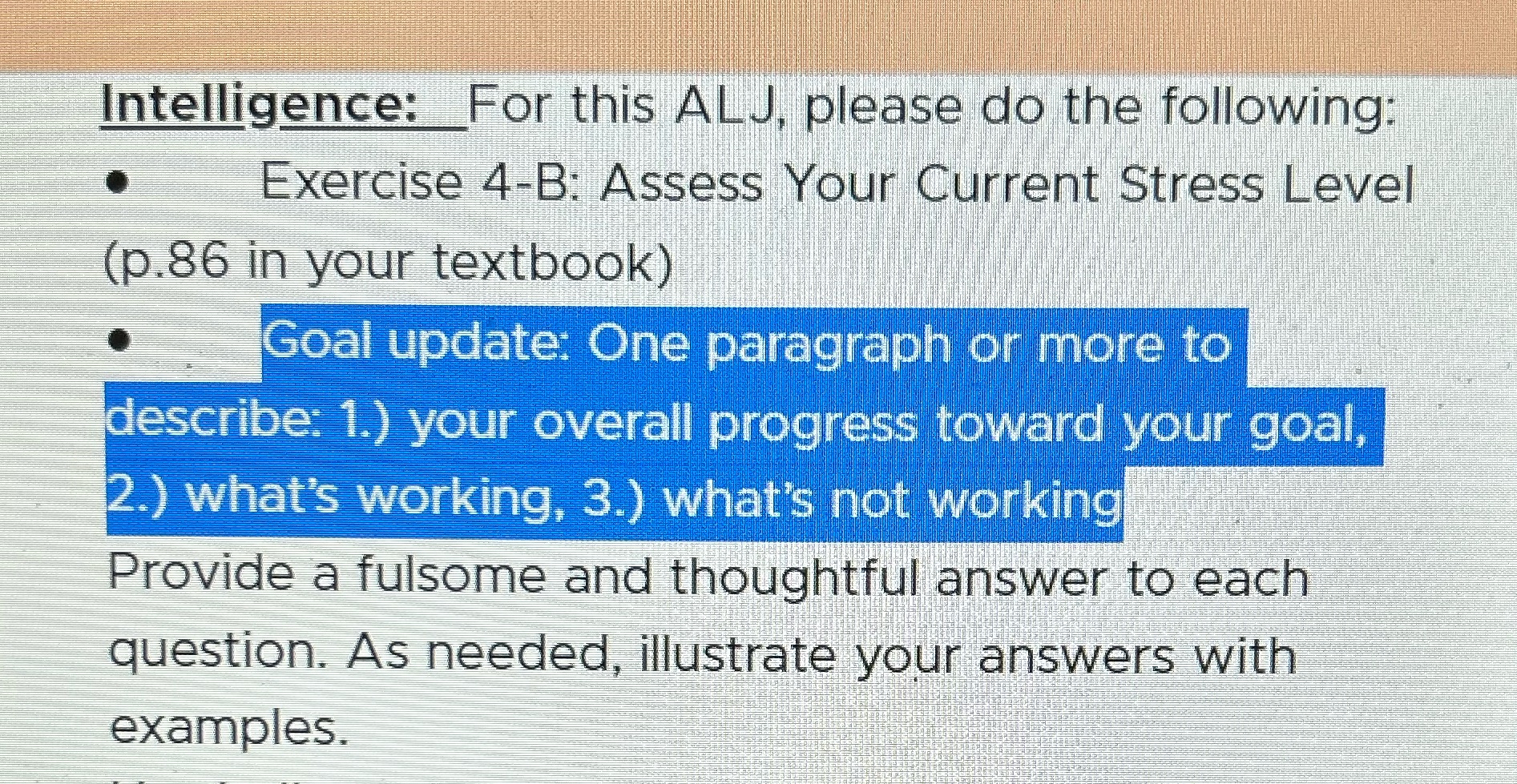 Intelligence: For this ALJ, please do the following: Exercise 4-B: Assess Your