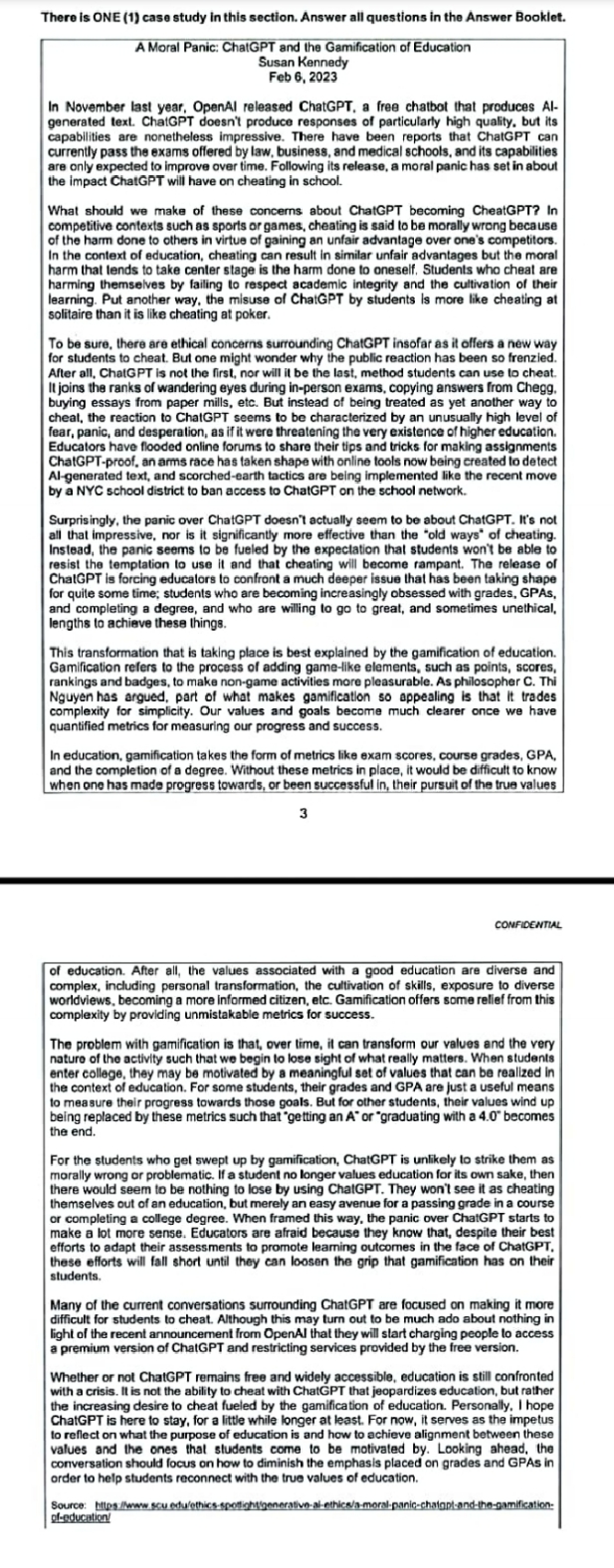 There is ONE (1) case study in this section. Answer all questions