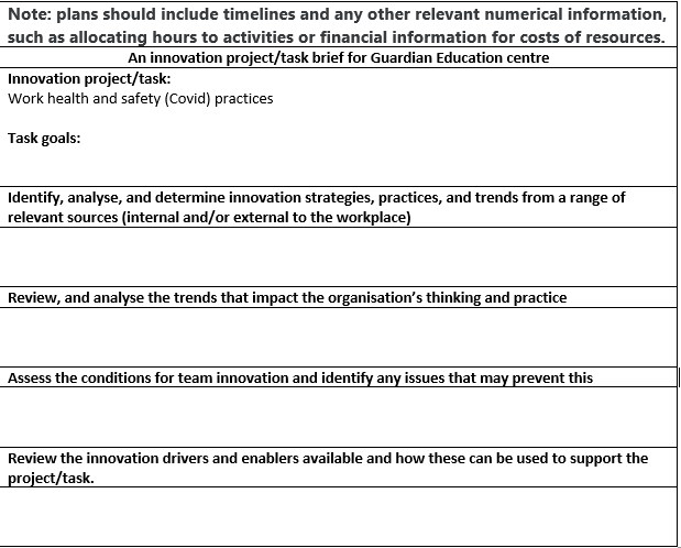 Note: plans should include timelines and any other relevant numerical information, such