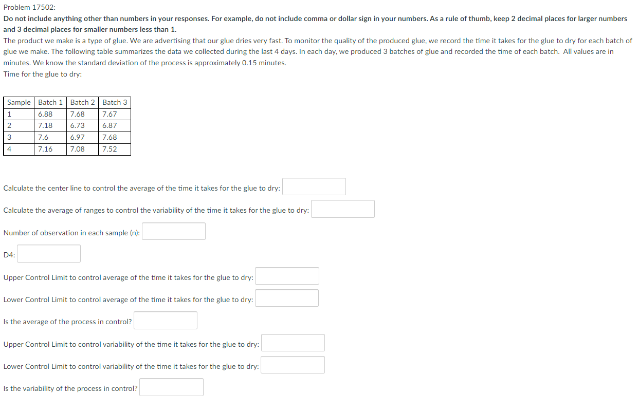 Problem 17502: Do not include anything other than numbers in your responses.