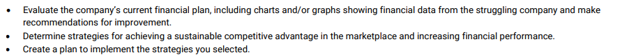 Evaluate the company's current financial plan, including charts and/or graphs showing financial