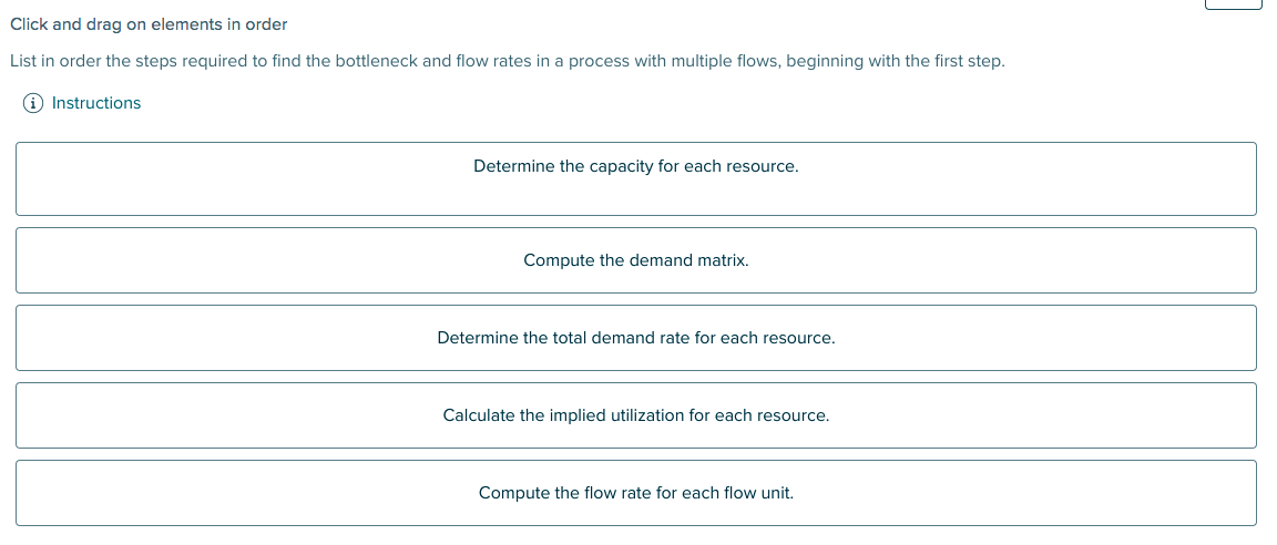 Click and drag on elements in order List in order the steps