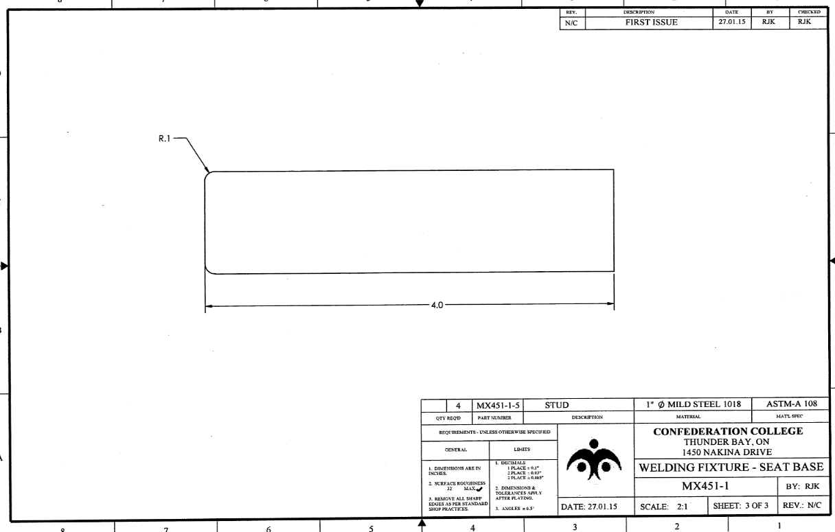 3 2 REV. DESCRIPTION N/C FIRST ISSUE DATE 27.01.15 BY RJK CHECKED