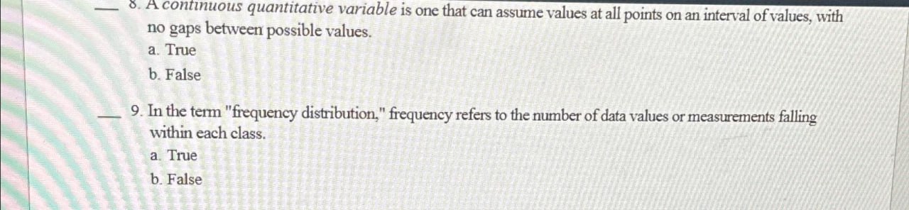 continuous quantitative variable is one that can assume values at all points