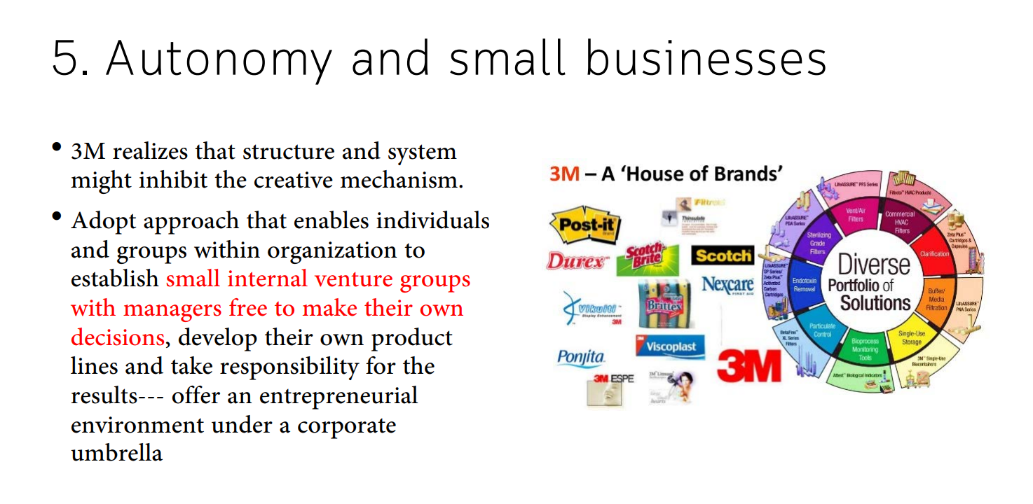 research and individual freedom- allowing researchers to spend 15 per cent of