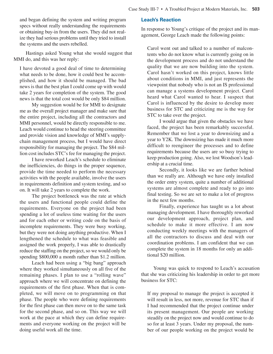 industry. Two of the facilities produce basic products and the other two