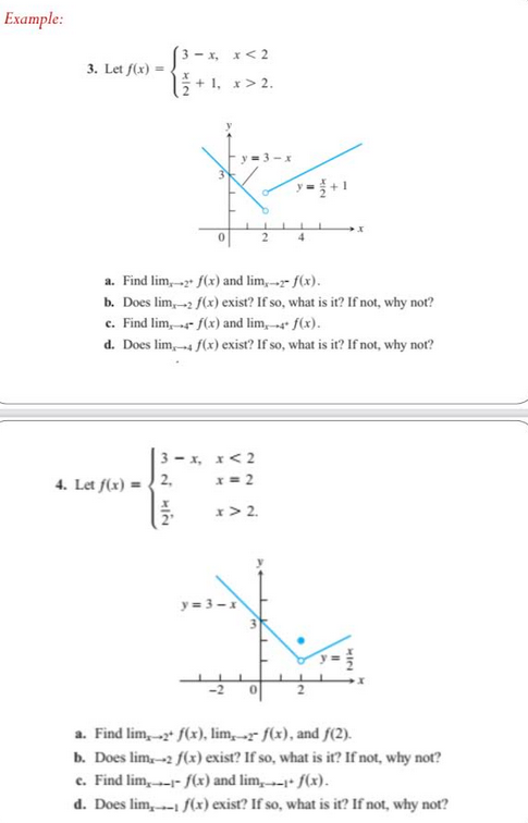 limits: 1. lim x x-2 2. lim x-1 x-3x+2 3. lim x