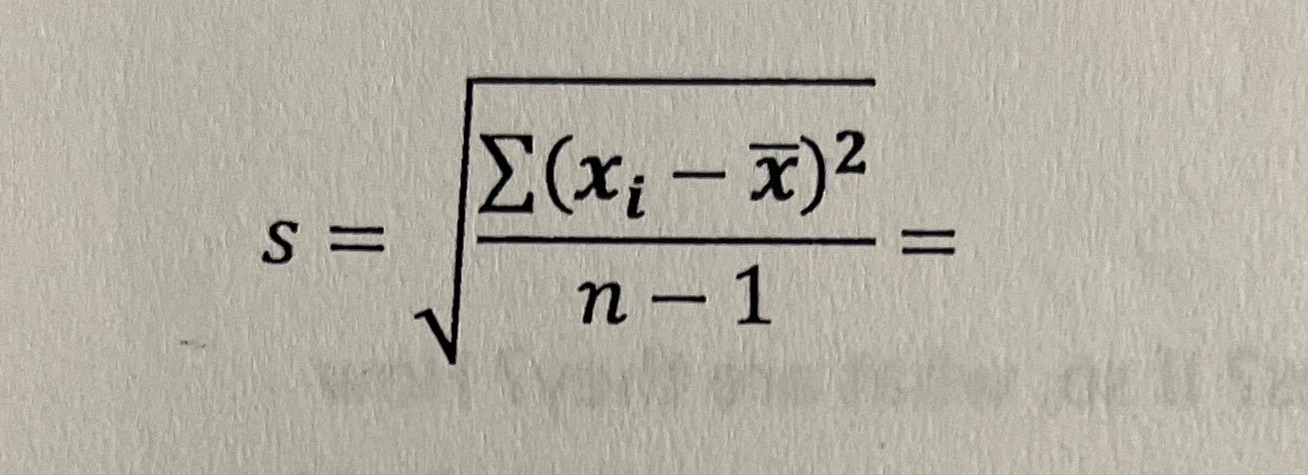 S= (x: - x)2 n-1 =