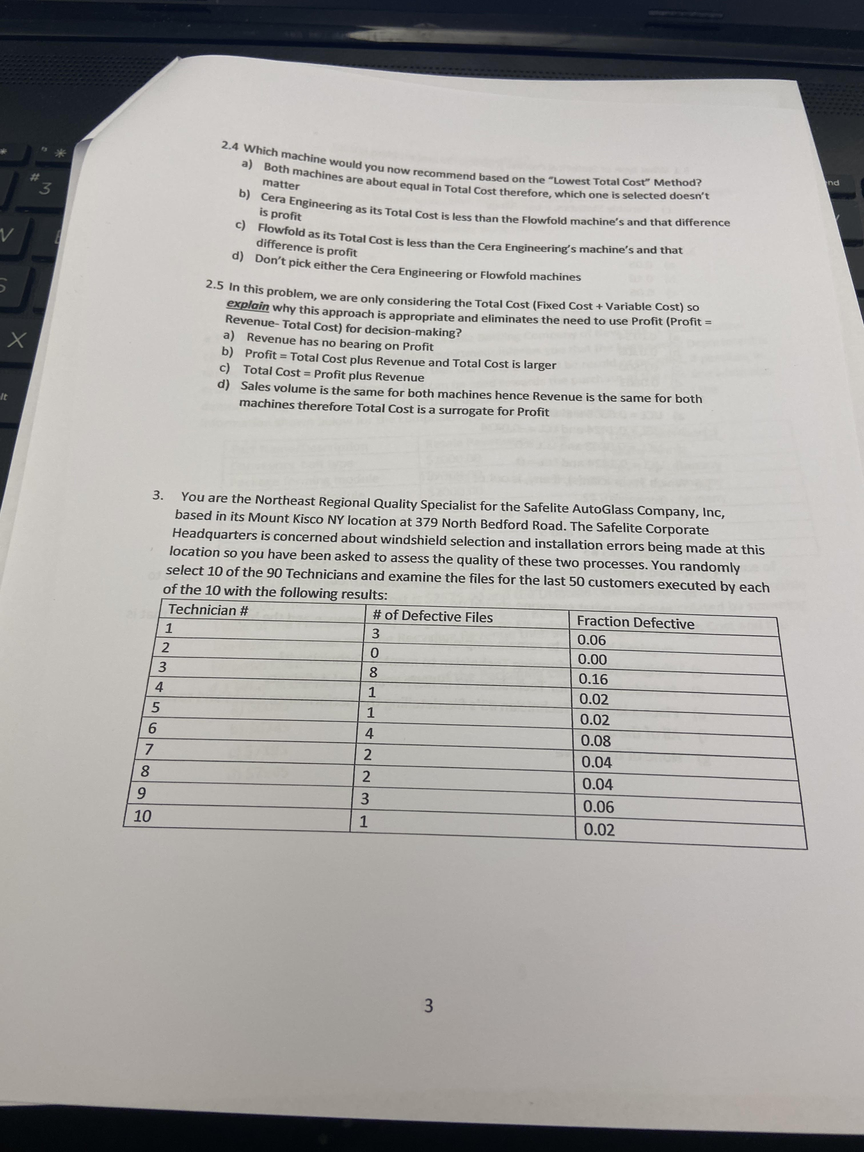 W 5 # # X 3 2.4 Which machine would you now