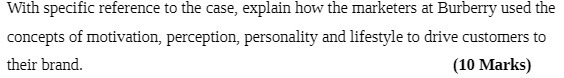 With specific reference to the case, explain how the marketers at Burberry