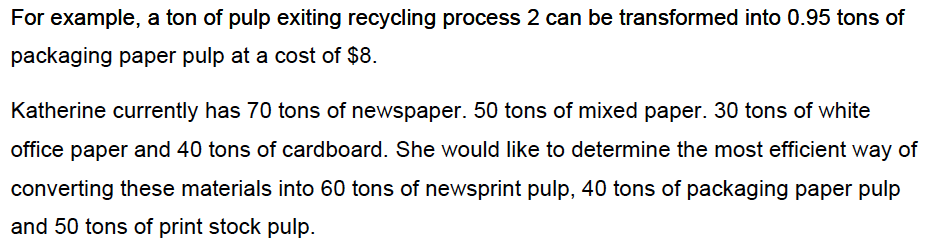 For example, a ton of pulp exiting recycling process 2 can be