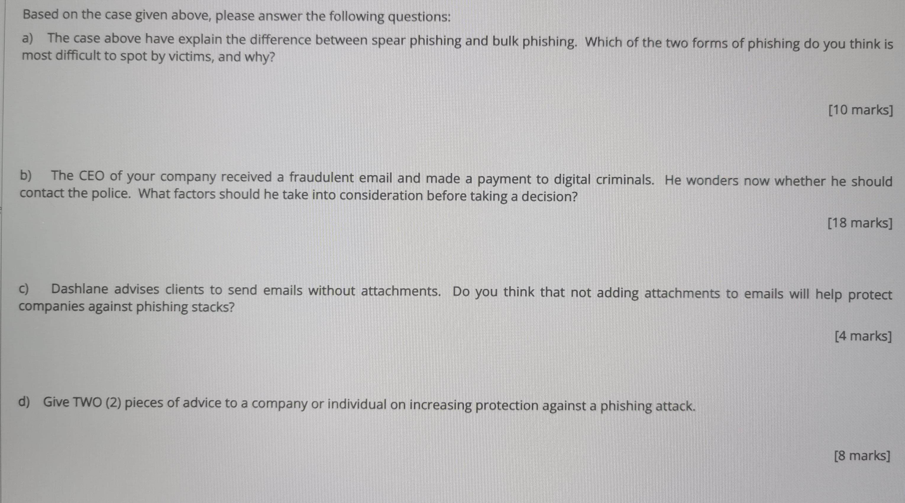 Based on the case given above, please answer the following questions: a)