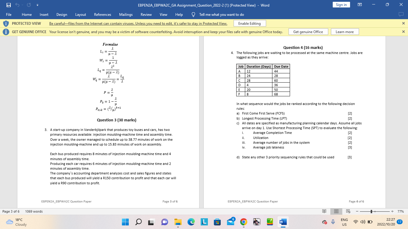 File Home Insert Design Layout References EBPENZA_EBPWA2C_GA Assignment_Question 2022-2 (1) (Protected View)