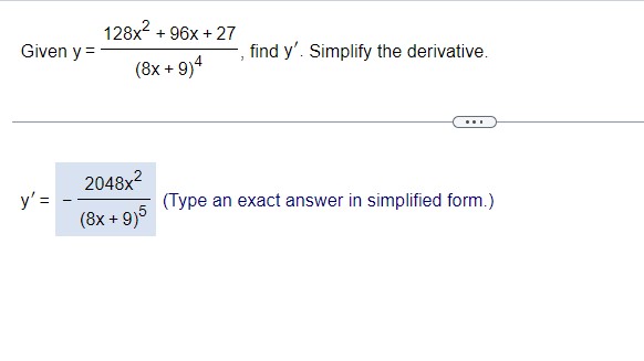 to differentiate. y= (4-x) (x-4x+5) (a) Find y' by applying the product