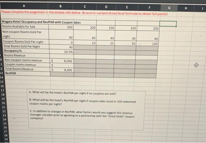 G H B C D E F Please complete the assignment in