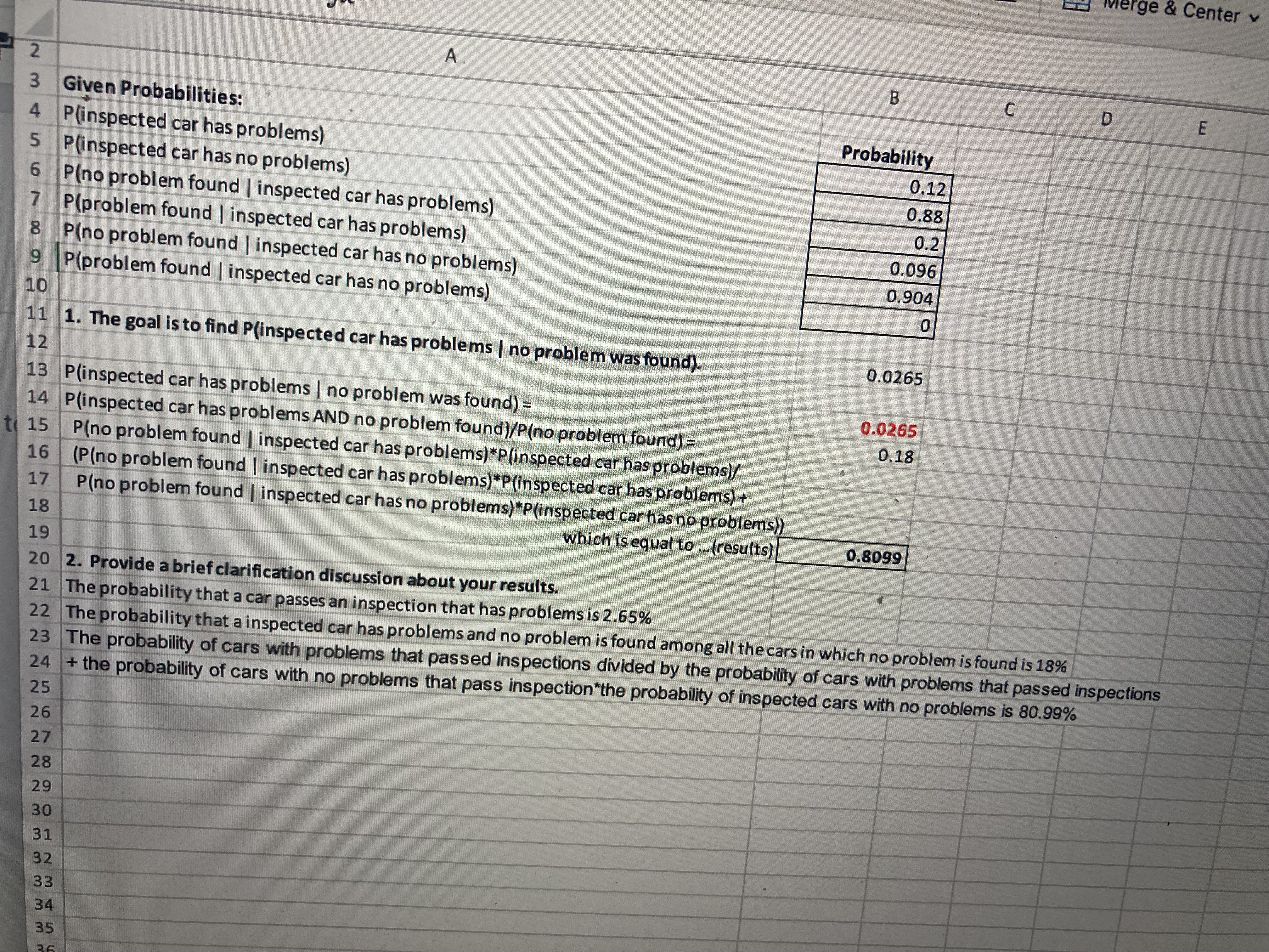 2 erge & Center v V A. B C D E Probability