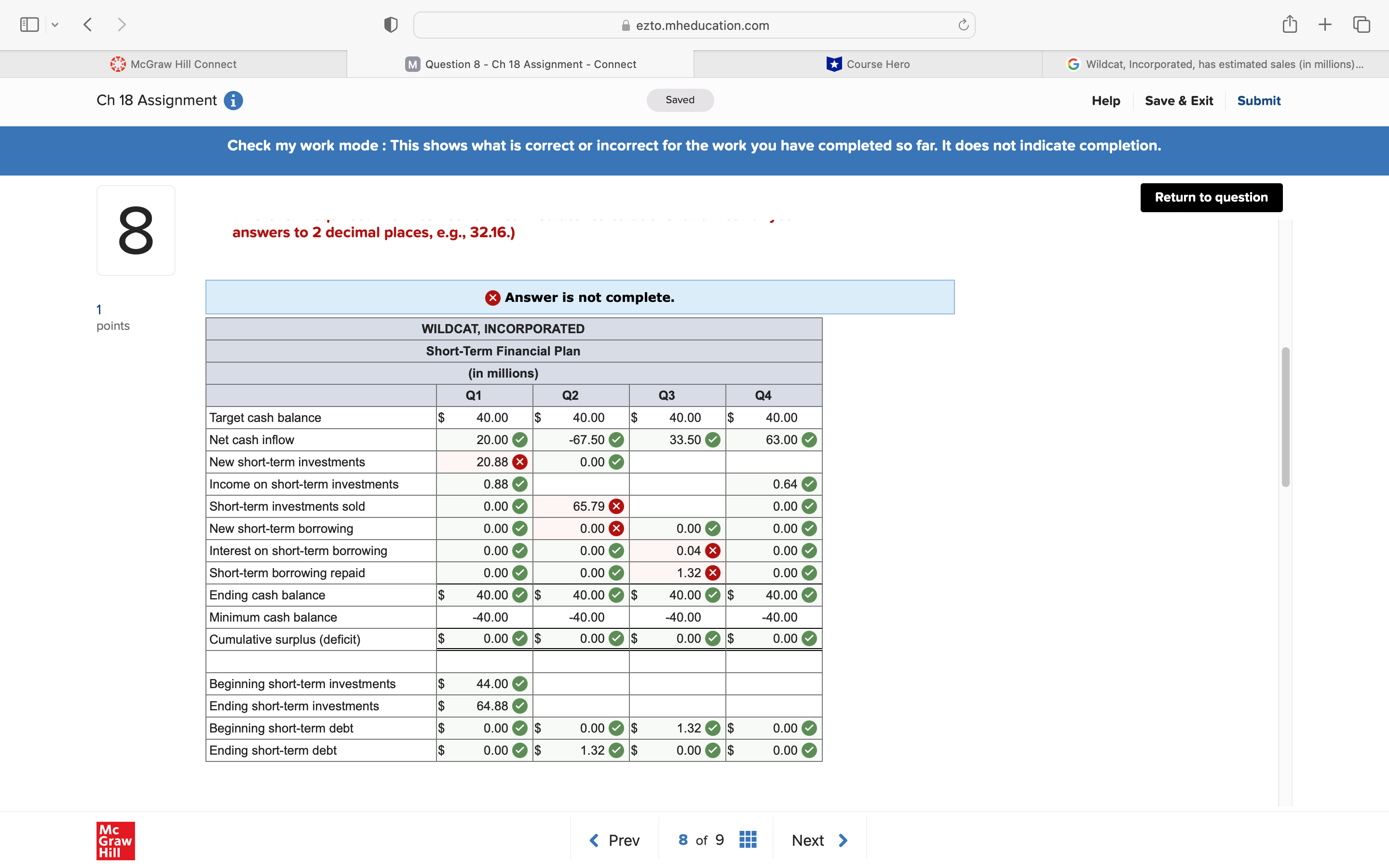 < > McGraw Hill Connect Ch 18 Assignment i M Question 8