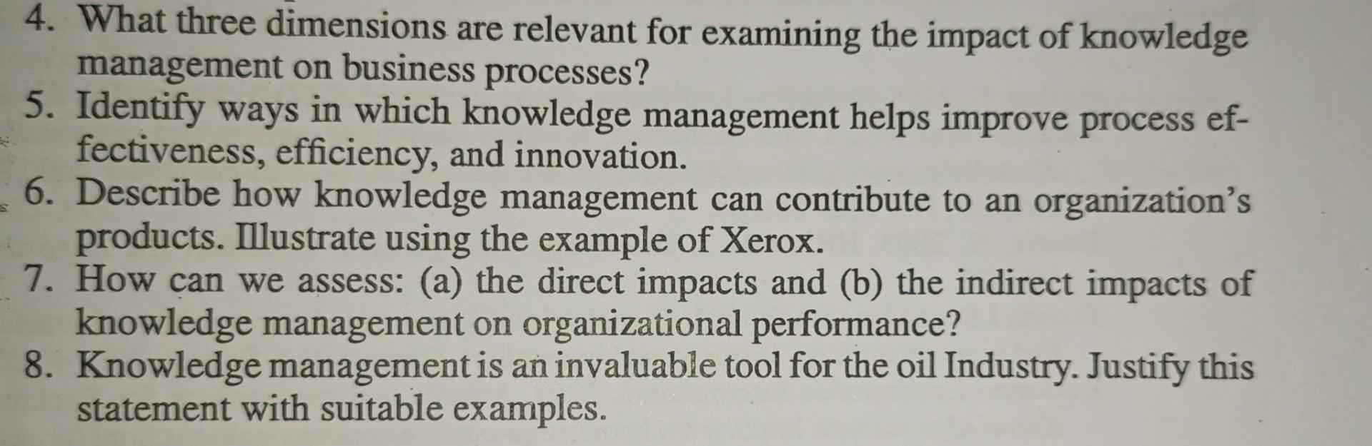4. What three dimensions are relevant for examining the impact of knowledge