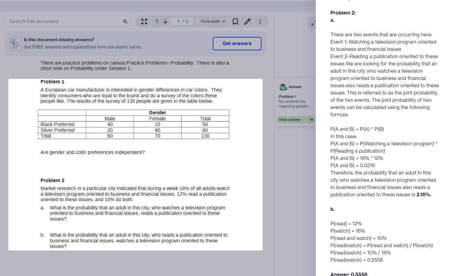 Search this document 1/3 Fit to width o Problem 2: a. Is