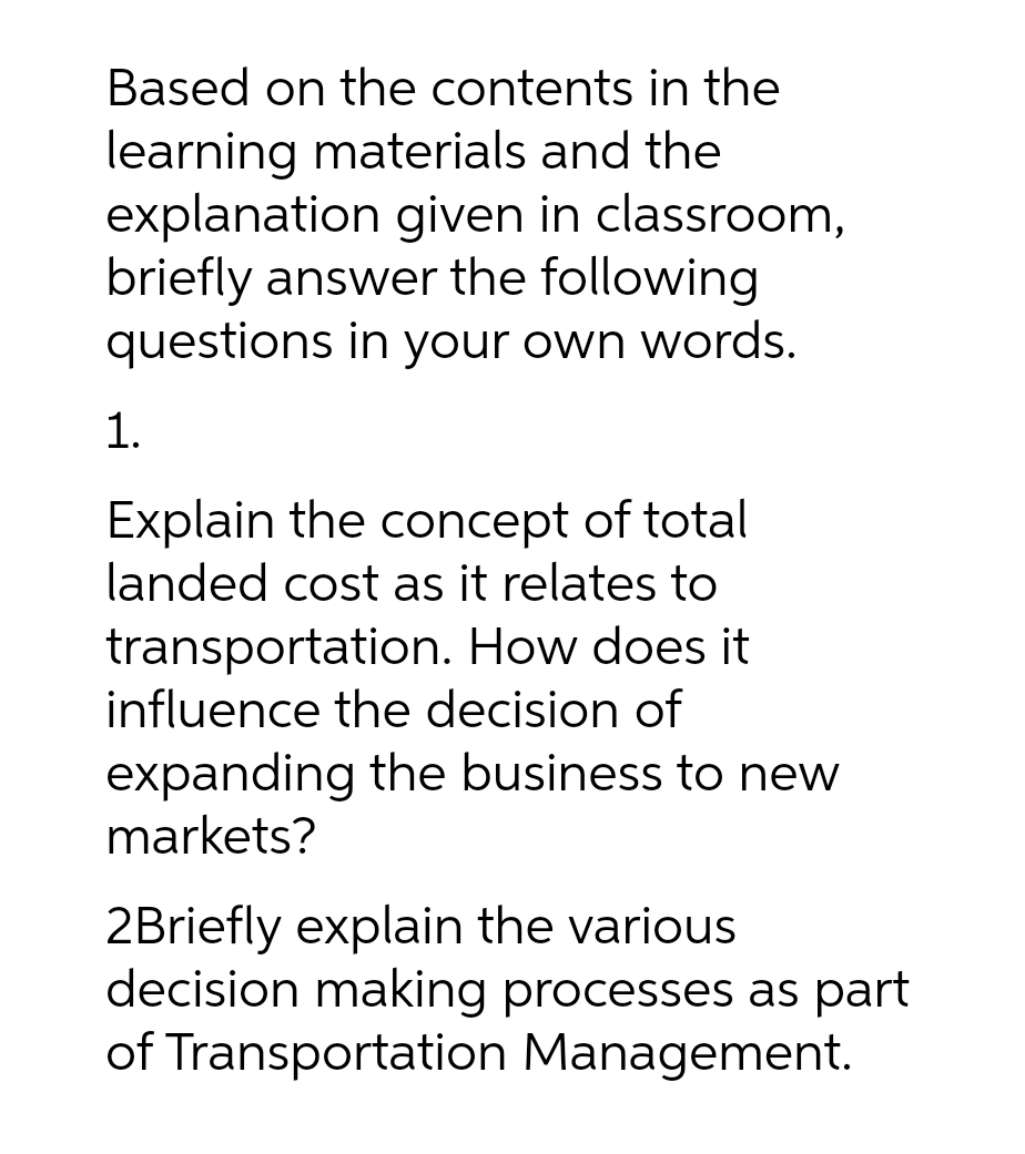 Based on the contents in the learning materials and the explanation given