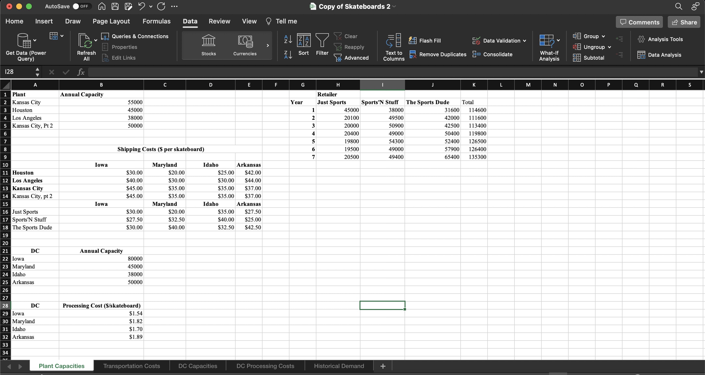 AutoSave OFF B & C . Formulas Queries & Connections Home Insert