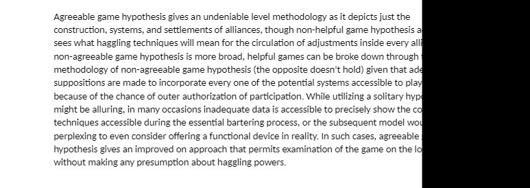 Agreeable game hypothesis gives an undeniable level methodology as it depicts just