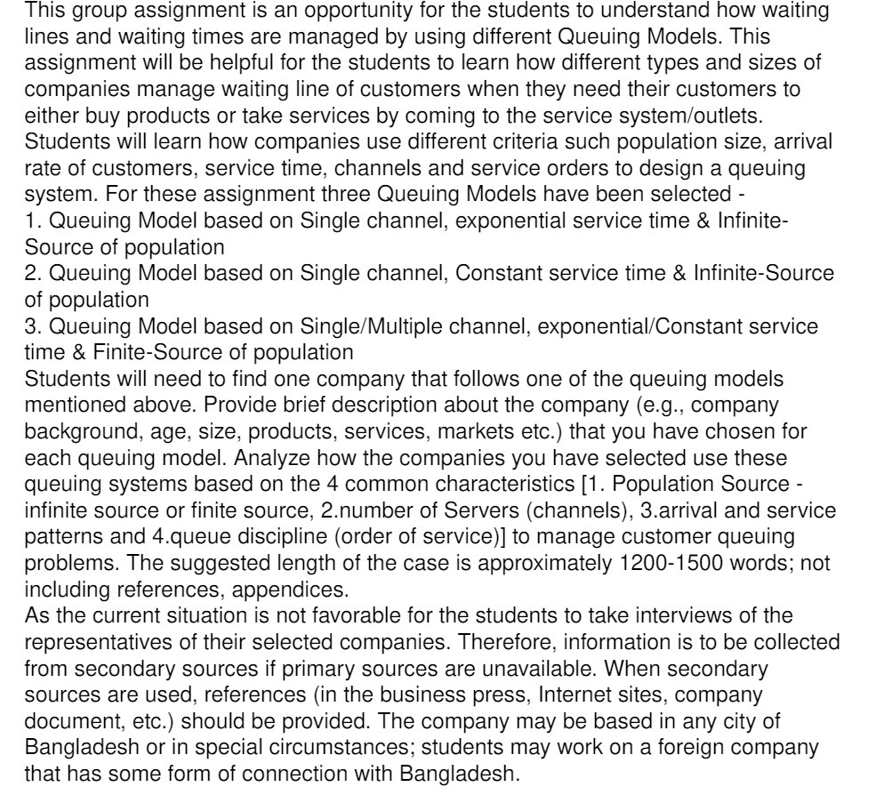 This group assignment is an opportunity for the students to understand how