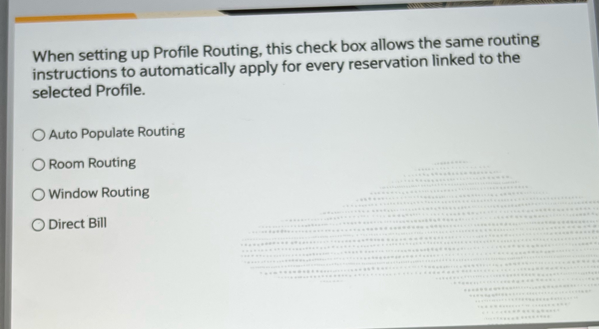 When setting up Profile Routing, this check box allows the same routing