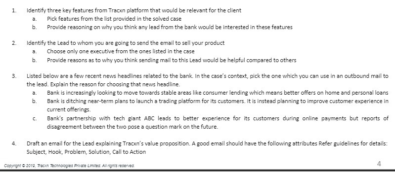 1. 2. Identify three key features from Tracxn platform that would be