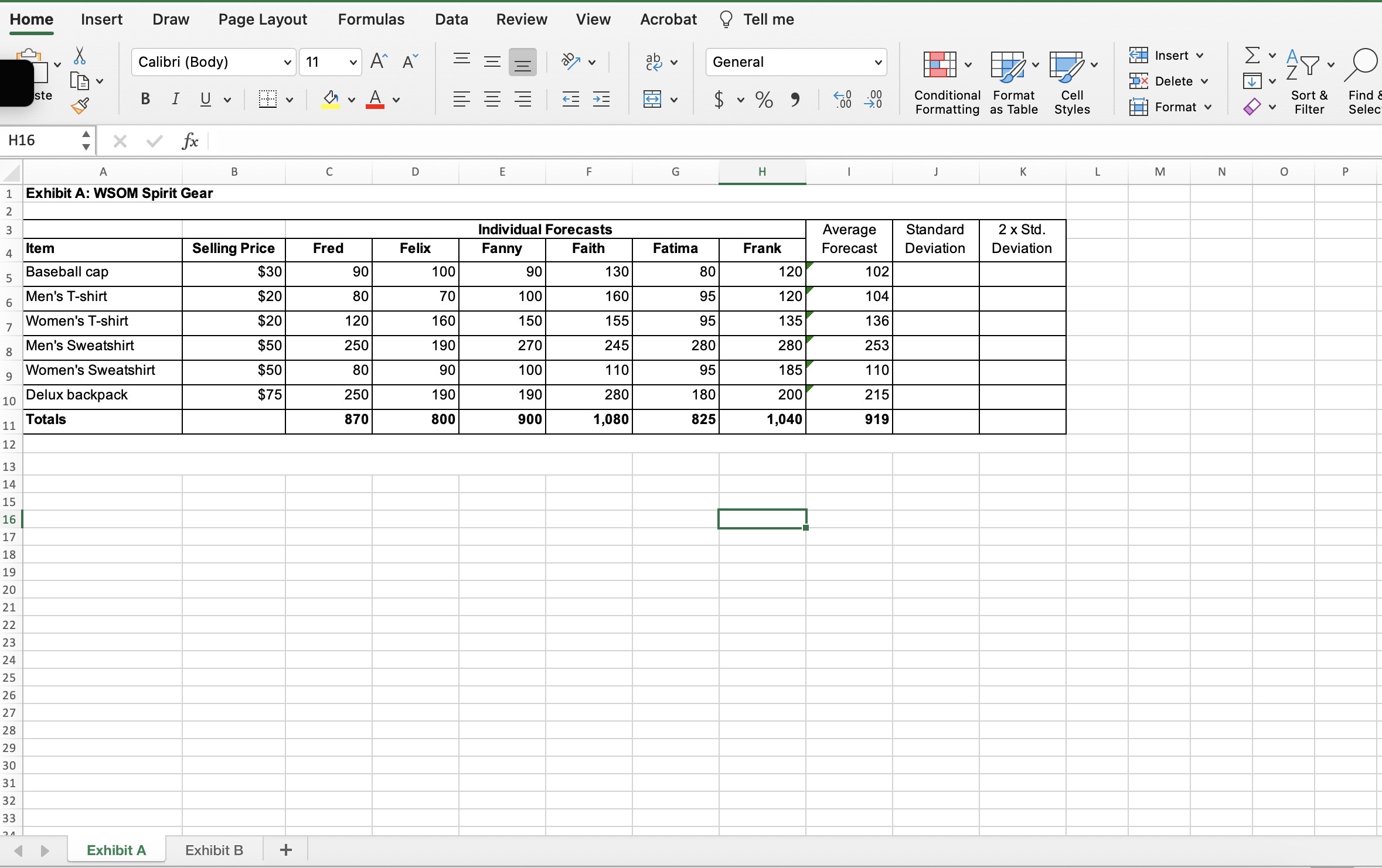 K L M N 1 A Exhibit B: Vendors C D 2