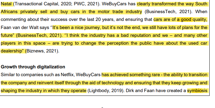 van der Walt in 2001, WeBuyCars is an entrepreneurial founder-led business that