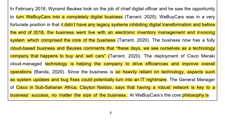 experienced buyer and seller of used vehicles (Transactional Capital, 2020). WeBuysCars has