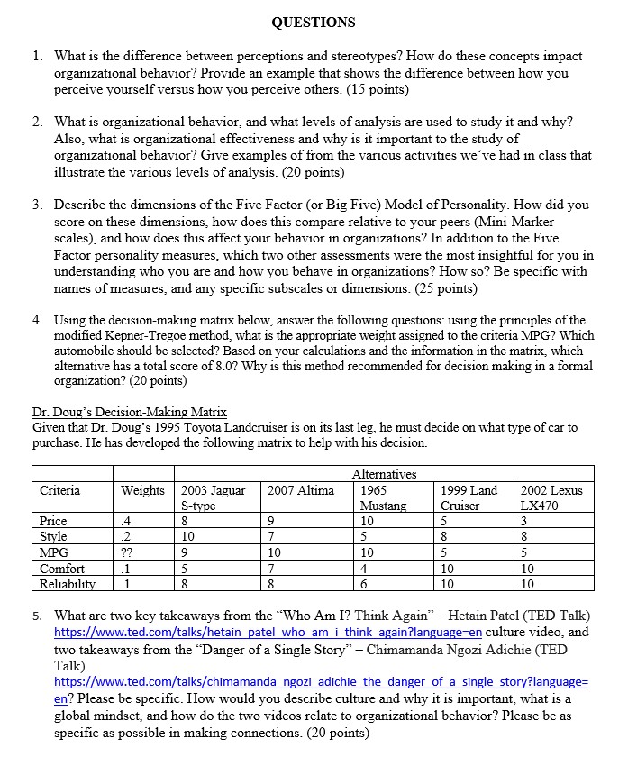 QUESTIONS 1. What is the difference between perceptions and stereotypes? How do