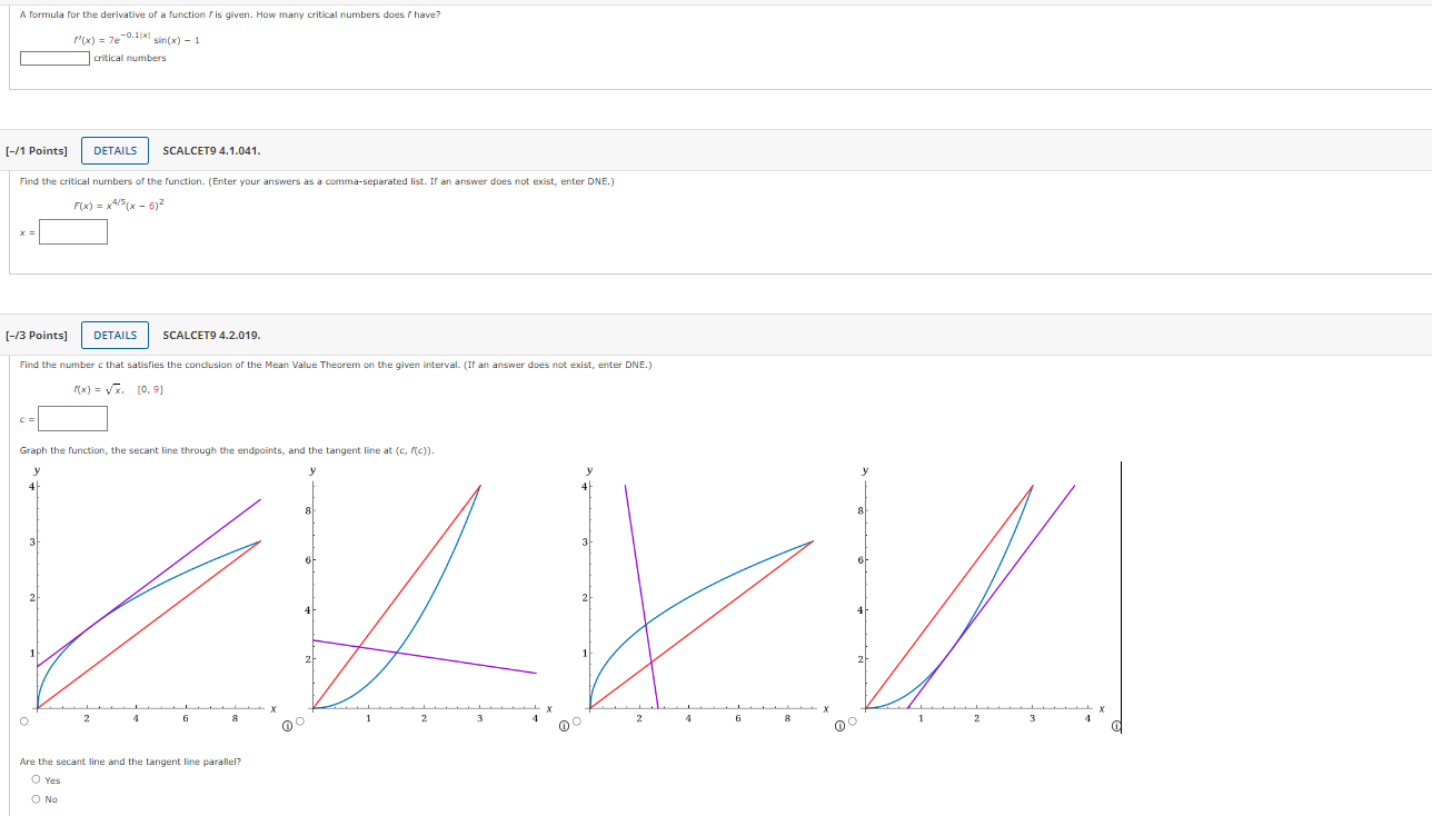 A formula for the derivative of a function is given. How many