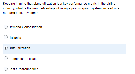 Keeping in mind that plane utilization is a key performance metric in