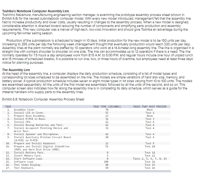 Toshiba's Notebook Computer Assembly Line Toshihiro Nakamura, manufacturing engineering section manager, is