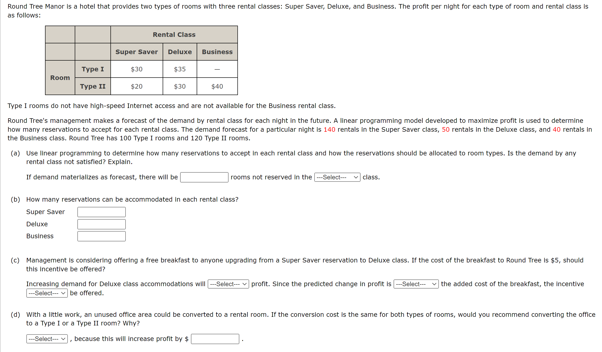 Round Tree Manor is a hotel that provides two types of rooms