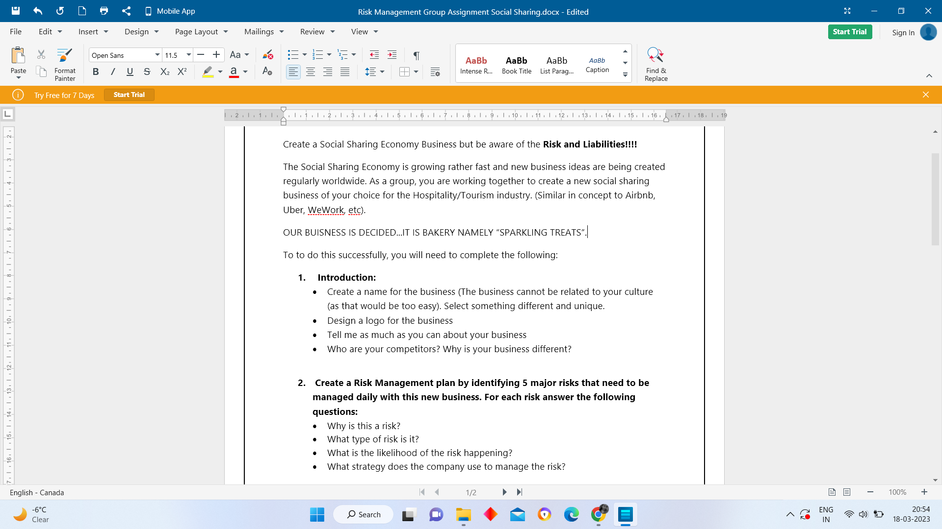 File Edit 55 G Mobile App Risk Management Group Assignment Social Sharing.docx